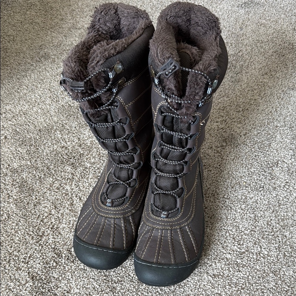 JBU Chocolate Brown Winter Boots with Black Trim